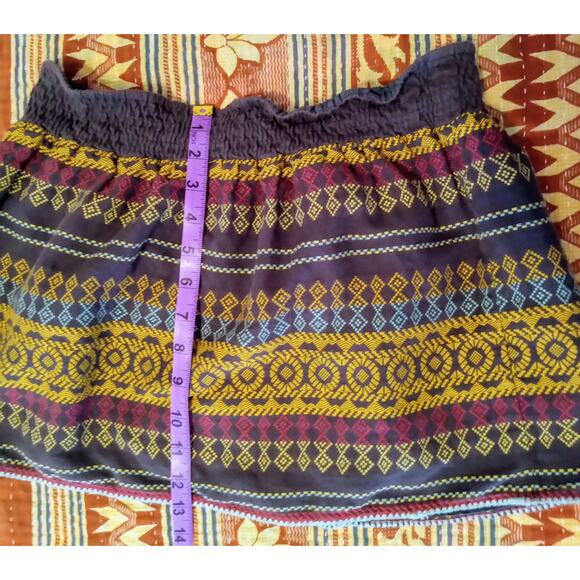VTG Billabong Junior’s Multi-Color Aztec Print Mini Skirt Elastic Waist SZ M - Picture 6 of 6
